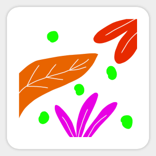 blue green pink leaves background Sticker